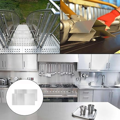 2Pcs 430 Stainless Steel Sheet Metal 6" x 12" x 1/32" Inch Metal Plates for Magnetic Mount Board Wall 20GA(0.80MM) 430 Stainless Steel Shim Stock Plates Metal Sheets for Crafting, Kitchen, Office