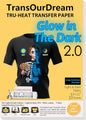 TransOurDream Luminous Heat Transfer Paper for T Shirts (10 Sheets, 8.5x11'', Glow 2.0) Printable Heat Transfer Vinyl for Inkjet Printer Iron on Transfers for Light & Dark Fabrics (TRANS-GD2-12)