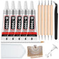 B7000 Clear Adhesive with Precision Tips, 5 PCS B-7000 Jewelry Bead Glue for Diamond Rhinestone Applicator Tools Set - Strength Adhesive for Nail Art DIY Crafts Clothes Shoes Bags