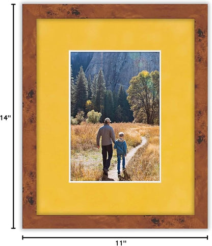 Pack of 25 Acid Free 11x14 Mats Bevel Cut for 8.5x11 Photos - Sunrise Yellow Suede Precut Matboards For Pictures, Photos, Framing - 4-ply Thickness