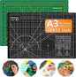 Worklion Self Healing Craft Mat: 18"x12" Rotary Cutting Mat for Sewing,Quilting,Leather,Craft,Fabric,Model,Art,Clay,5-layer 2-sided Cutting Mat, green and black