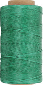PATIKIL 284 Yard Flat Waxed Thread 150D 1mm Leather Sewing Cord for Repairing Shoes Bags Wallets Jewelry Making DIY Leather Craft, Peacock Green