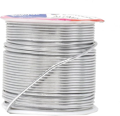 Mandala Crafts 16 Gauge Anodized Aluminum Craft Wire for Jewelry Making – 390 FT Colored Flexible Silver Combo Wire - Bendable for Bonsai Armature Crafting Sculpting