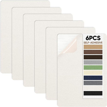 Canvas Patch 5.5 x 8 Inches 6Pcs Self-Adhesive Waterproof Canvas Patch Kit for Repairing Tents,Sofas,Boat Covers,Camping Chair,Awnings,Car Seats.（Beige）
