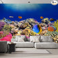 wall26 Removable Wall Sticker/Wall Mural Tropical Blue Fish Coral Reef Ocean Seascape Nature Wilderness Photography Realism Nautical Landscape Decorative for Living Room, Bedroom, Office - 100"x144"
