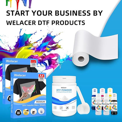 Upgraded Auto-Fill DTF Ink for ET-8550, ET-8500, 100mlx6 Heat Transfer Ink Conversion Kit, High Density Pigment Ink - Compatible with All DTF Films&Printers(Anti-UV, ICC-Free)