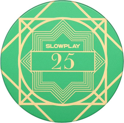 SLOWPLAY Nash Ceramic Poker Chips in Bulk, Casino Grade Ceramic 10-Gram Poker Chip for Texas Hold'em, 39mm Professional Chips Pack of 50 with Denomination of 25