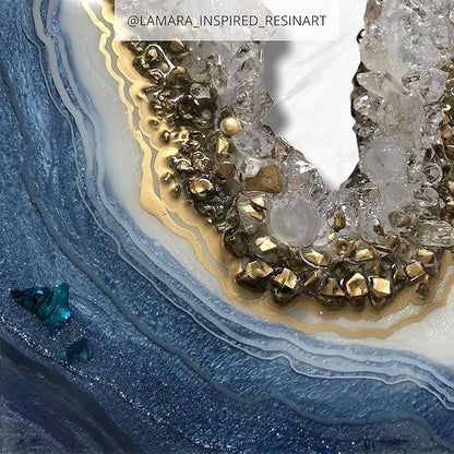 MEYSPRING Blue Calcite - Mica Powder for Epoxy Resin - Pigment Powder for Resin Art - Epoxy Dye for Woodworking