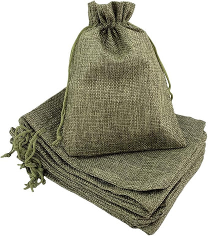 Palmhomee Pack of 25 Burlap Gift Bags with Drawstring Linen Jewelry Pouches Wedding Hessian Jute Bags for Birthday Jewelry and Treat Pouches Party Wedding Favors Gift Art and DIY Craft (7x9 Inch,