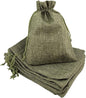 Palmhomee Pack of 25 Burlap Gift Bags with Drawstring Linen Jewelry Pouches Wedding Hessian Jute Bags for Birthday and Treat Pouches Party Wedding Favors Gift (6x8 Inch, Moss Green)