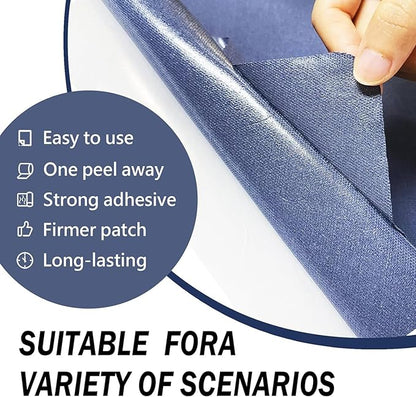 Canvas Repair Patch, 17X79 Inch Strong Sticky Fabric Repair Tape, Self-Adhesive Fabric Patch for Sofas, Tote Bags, Clothing, Car Seats, Furniture (Black, 17X79 Inch)