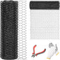 36'' x 50' Black Chicken Wire Fencing, 1 inch Chicken Wire and 20 Gauge Poultry Netting, Garden Mesh Fence Roll for Floral Arrangements/Crafts/Farm/Livestock/Pet Protection