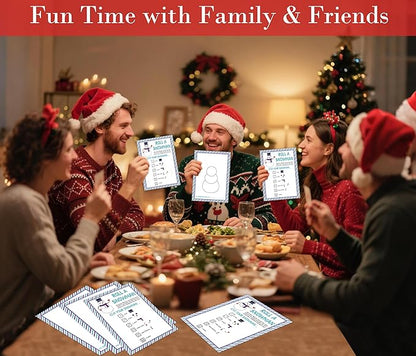Roll A Snowman Game, Christmas Dice Games for Families & Large Groups-25 Players, Christmas Party Games for Adults, Winter Holiday Decorations White Elephant Gifts Ideas