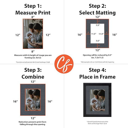 Craig Frames B573 Pre-Cut Mat Board for 18x24 Print, 22x28, Graphite Black