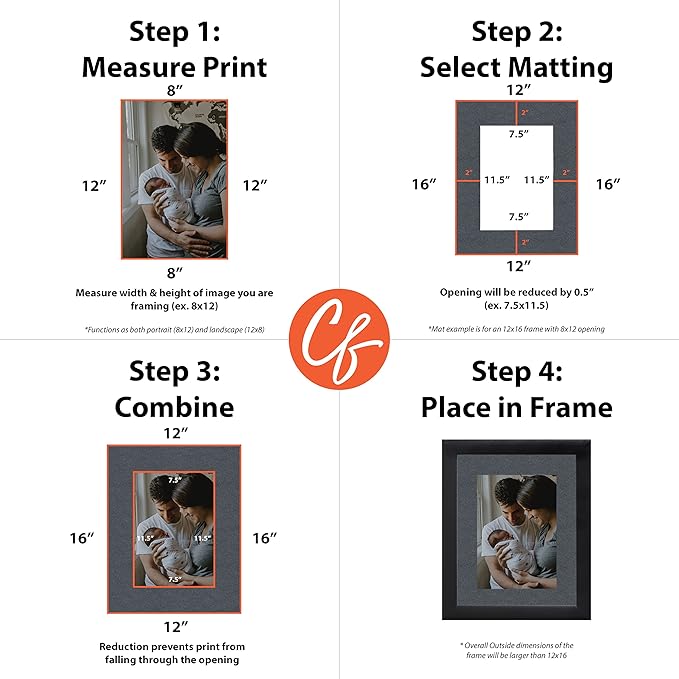 Craig Frames B573 Pre-cut Mat Board for 20x28 Print, 24x32, Graphite Black