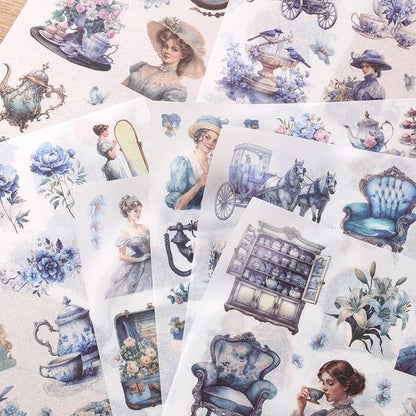 Vintage Ephemera Sticker 24 Sheets precut 300 washi Stickers Paper Journal Stickers for Adults People Junk Journal Sticker Book Scrapbooking Supplies