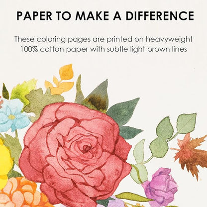 Grabie Watercolor Coloring Book, 15 Sheets A5 (8.3 x 5.8),Watercolor Book for Adults: Ignite Your Artistic Expression on 100% Cotton Paper (Autumn-Themed)