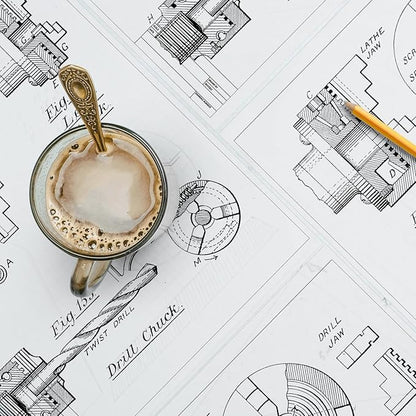 Tatuo 15 Sheets Architectural Vellum Paper 24 x 36 Inch Drafting Vellum Tracing Sheets White Semi Translucent Drafting Paper Rag with Border and Title Block for Drawing Sketching Architecture Building