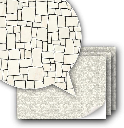 3 Sheets Self-Adhesive Decorative Film Paving Stones and Surfaces for Model Making in Scale 1:87 Scale H0 (UK: 3.5 mm Scale) (Broken Mosaik)