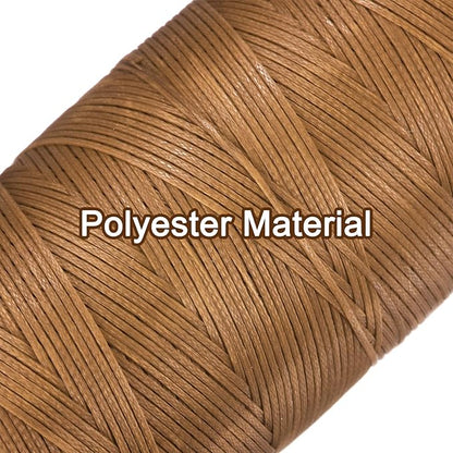 uxcell Leather Sewing Waxed Thread, 284 Yards / 260m 0.8mm 150D Flat Polyester All-Purpose Threads for Leather Crafts, Bookbinding, Golden Brown