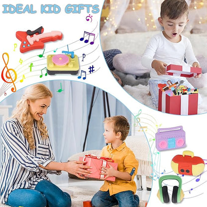 24 Pcs Erasers for Kids, Mini Pencil Eraser Bulk Classroom Prizes, Fun Puzzle Erasers for Preschool Elementary Student, Back to School Supplies (Musical Instrument)