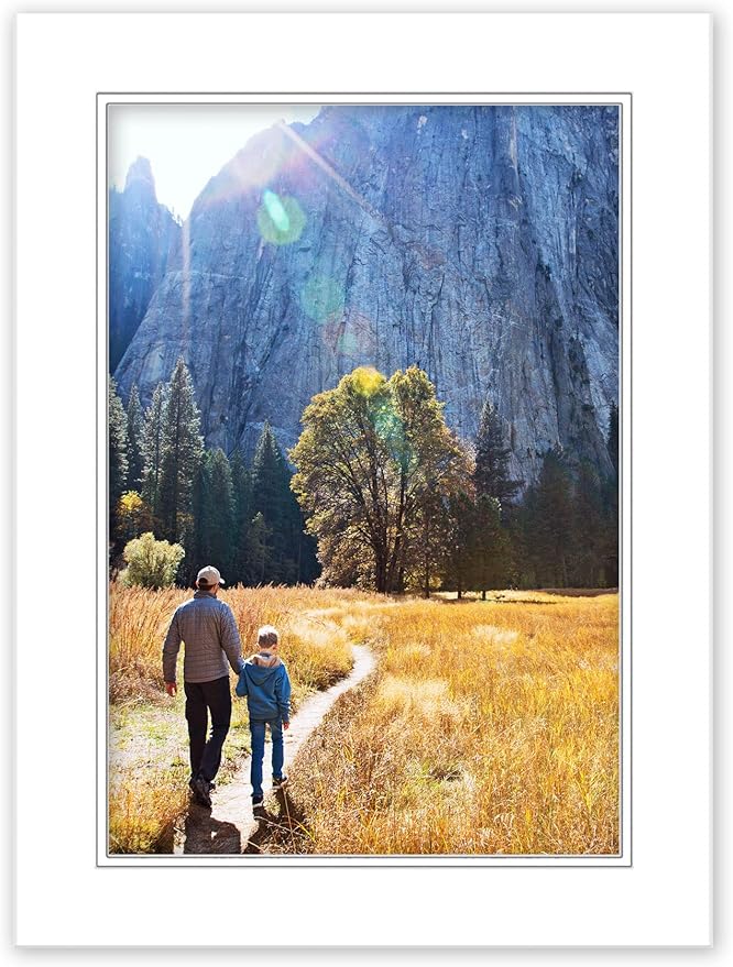 11x14 Mat for 8x12 Photo - Precut White on White Double Mat Picture Matboard for Frames Measuring 11 x 14 Inches - Bevel Cut Matte to Display Art Measuring 8 x 12 Inches - Acid Free ONE MAT