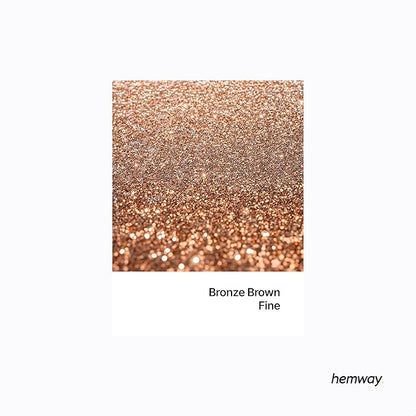 Hemway Polyurethane & Epoxy Resin Glitter 100g / 3.5oz Metallic Crystal Flake Additive for Flooring Jewelry Tumblers Glass Pigment - Fine (1/64" 0.015" 0.4mm) - Bronze Brown