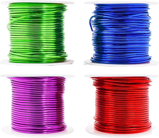 Mandala Crafts 12 Gauge Anodized Aluminum Craft Wire for Jewelry Making - 240 FT Colored Flexible Rainbow Wire - Bendable for Bonsai Armature Crafting Sculpting
