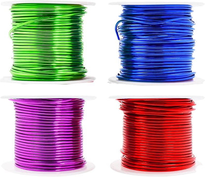 Mandala Crafts 18 Gauge Anodized Aluminum Craft Wire for Jewelry Making - 400 FT Colored Flexible Rainbow Wire - Bendable for Bonsai Armature Crafting Sculpting