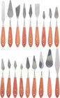 U.S. Art Supply 18-Piece Stainless Steel Palette Knife Set for Acrylic Painting - Wood Handle Paint Spatula Tools for Oil, Canvas Art - Painting Knives for Mixing, Texturing - Pallet Knives for Art