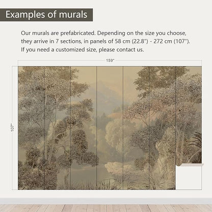 AFZEVEB-Tropical Jungle Wallpaper Landscape Tree Wall murals for Bedroom 159"x107"(Not Peel and Stick)