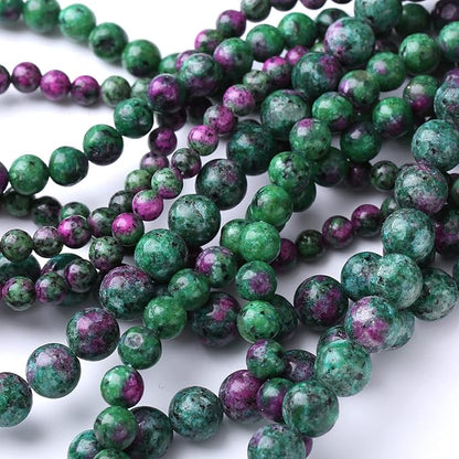 32PCS 12MM Natural Epidote Zoisite Stone Beads Round Loose Stone Beads for Jewelry Making DIY Energy Stone Healing Power Bracelet 15"