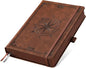 AHGXG Thick Journal Lined Notebook for Men - 320 Numbered Pages A5 College Ruled Notebook for Writing, 100gsm Paper, Vintage Leather Hardcover, for Women Work Office School, 5.75'' X 8.38''- Brown