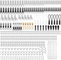 JEXZON Zipper Repair Kit (380 Pieces), #3#5#8 Zipper Slider Replacement for Clothing, Jackets, Boots, Purses, Backpacks