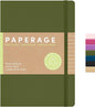 PAPERAGE Recycled Lined Journal Notebook, (Olive), 160 Pages, Medium 5.6 in x 8 in - 100 GSM Thick Paper – College Ruled, Hardcover Journaling Notebook for Work, School & Note Taking