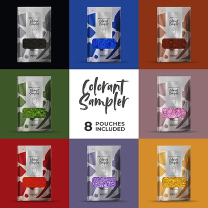Pifito Oxide Pigment Colorants Sampler - 8 Beautiful Colors for Soap Making Supplies (.25 oz ea) - Red, Blue, Yellow, Pink, Green, Brown, Black, Violet - Bath Bombs Coloring Powder
