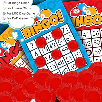 Coopay 1000 Pieces Plastic Poker Chips, Bingo Chips Bulk Learning Counters Disks Poker Card Game, Counting Markers for Math Practice, Game Tokens and Teaching Rewards, 25 mm/ 1 Inch (Red)