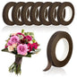 8 Packs Floral Tape, 1/2" Wide Flower Tape, Brown Floral Tape for Fresh Flowers, Adhesive Florist Tape for Floral Crafts, Bouquet Floral Arranging Stem Wrapping, Wedding Bouquet, 30Yard