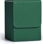 ZLCA Card Deck Box for Trading Cards, MTG YuGiOh Deck Case Holds 100+ Single Sleeved Cards, PU Leather Magnetic Card Storage Box Fits for TCG CCG Magic Game Cards (Green)