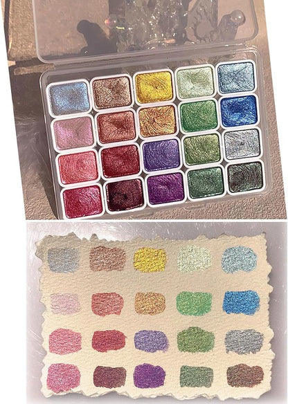 Watercolor Paint Set - Multiple Color Options with Pearlescent Effect, Portable Design, Easy to Mix, Environmental Protection Material, Widely Applicable for Kids and Art Enthusiasts, Perfect for Water Color Paint Sets