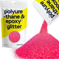 Hemway Polyurethane & Epoxy Resin Glitter 100g / 3.5oz Metallic Crystal Flake Additive for Flooring Jewelry Tumblers Glass Pigment - Microfine (1/256" 0.004" 0.1mm) - Fluorescent Pink