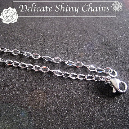 Jishi 33ft Twisted Cable Chain 2mm Silver Stainless Steel Link Chain, Jewelry Making Supplies Necklace Bracelet Extender, DIY Craft Earring Findings, Metal Link Chain Roll w/Lobster Clasps, Jump Rings