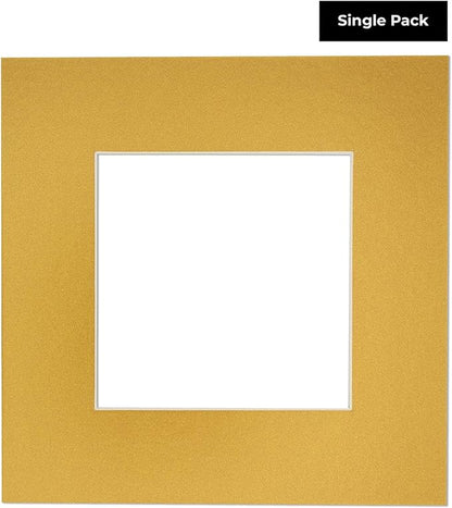 6x8 Mat for 8x10 Frame - Precut Mat Board Acid-Free Show Kit with Backing Board, and Clear Bags Metallic Gold 6x8 Photo Matte Made to Fit a 8x10 Picture Frame Matboard for Framing, Pack of 1 Mat