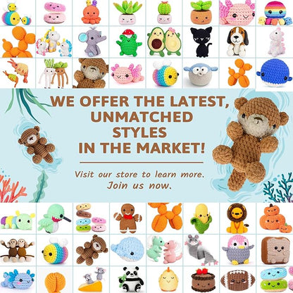 Crochetta Crochet Kit for Beginners, Crochet Starter Kit w Step-by-Step Video Tutorials, Beginner Crochet Kit for Adults Kids Women Men Complete Kit Included (Otter Mom and Baby)