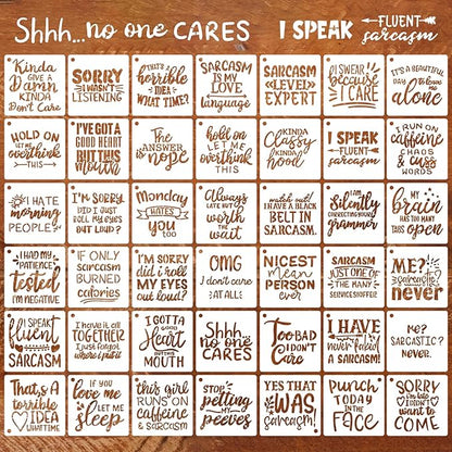 Sarcastic Painting Stencils for Crafts Reusable 3inch Funny Stencil Drawing Templates for Wood Sign DIY Crafts Fabrics Decor