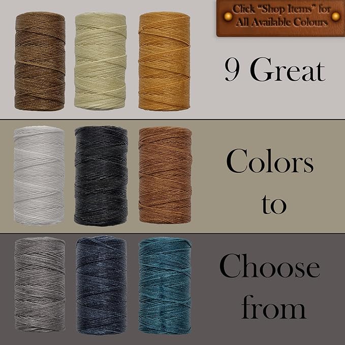 Waxed Thread 3X Wax Thread, 65 Yardx0.8mm Wax String, 150D Waxed Leather String in Black, Brown and White Perfect Dream Catcher Supplies
