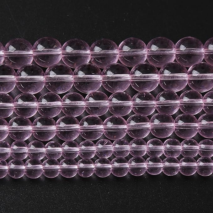 4mm 90pcs Smooth Rose Pink Glass Beads Quartz Crystal Round Loose Beads for Jewelry Making DIY Bracelet Necklace