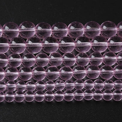6mm 60pcs Smooth Rose Pink Glass Beads Quartz Crystal Round Loose Beads for Jewelry Making DIY Bracelet Necklace