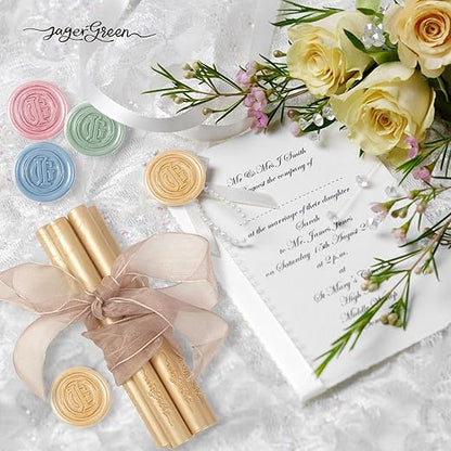 Glue Gun Wax Seal Sticks, 8 Pcs Gold Sealing Wax Sticks for Wedding Invitation Envelopes, Antique Stamp Seals, Letter Sealer, Scrapbook Supplies, Christmas Cards, Gifts Wrapping