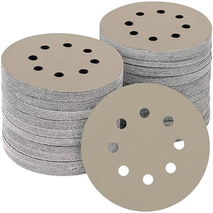 50PCS 5 inch Silicon Carbide Sanding Discs 5000 Grit, Wet Dry Orbital 5 Sander Hook and Loop Sandpaper Disc Ultra Fine Grit, Best for Metal,Automotive Precision Polishing